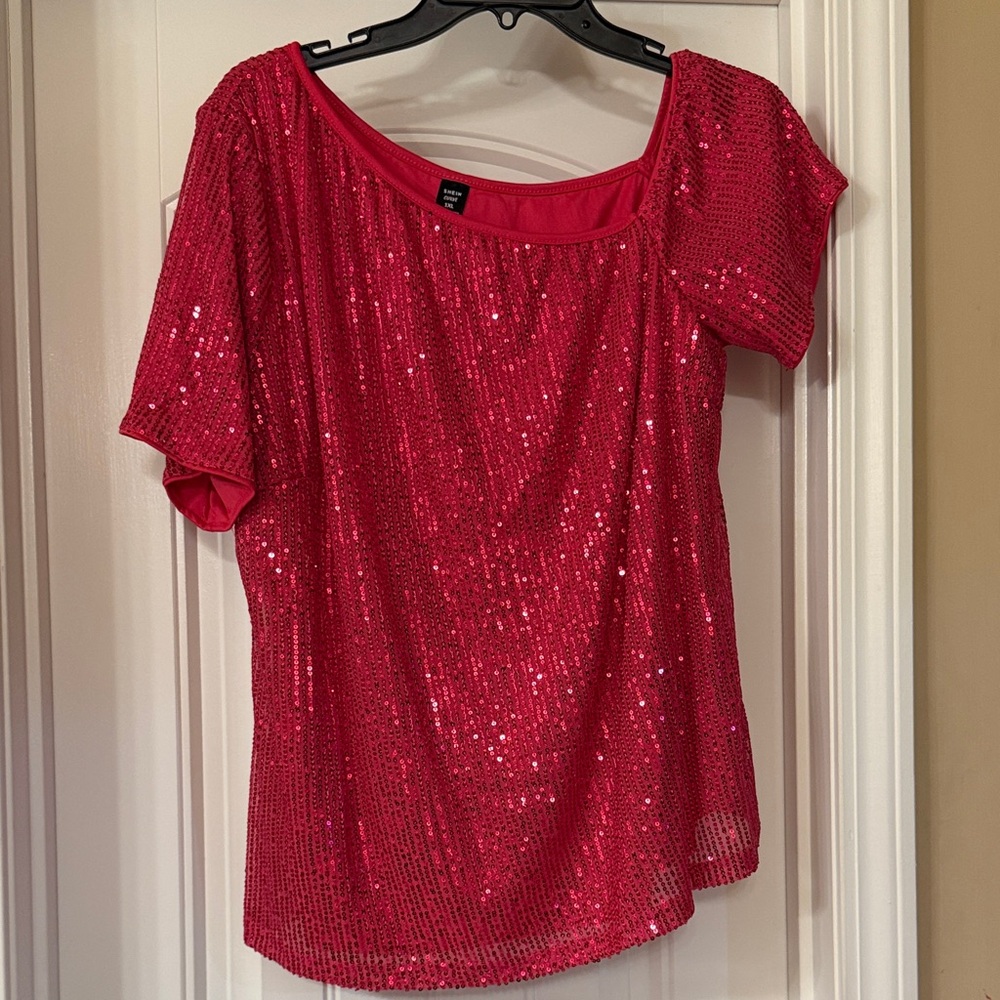 Hot pink Sequin Women's Top NWOT